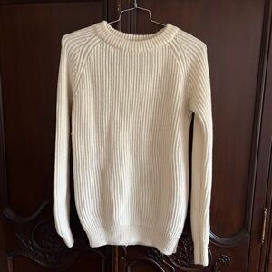 Woolovers Women’s Cream 100% Wool Knit Raglan Sleeve Sweater size Medium